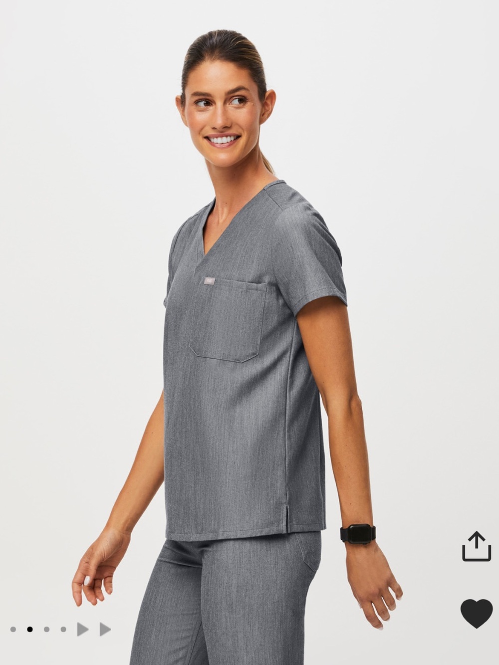 FIGS Catarina Scrub Top | Graphite - Picture 2 of 2